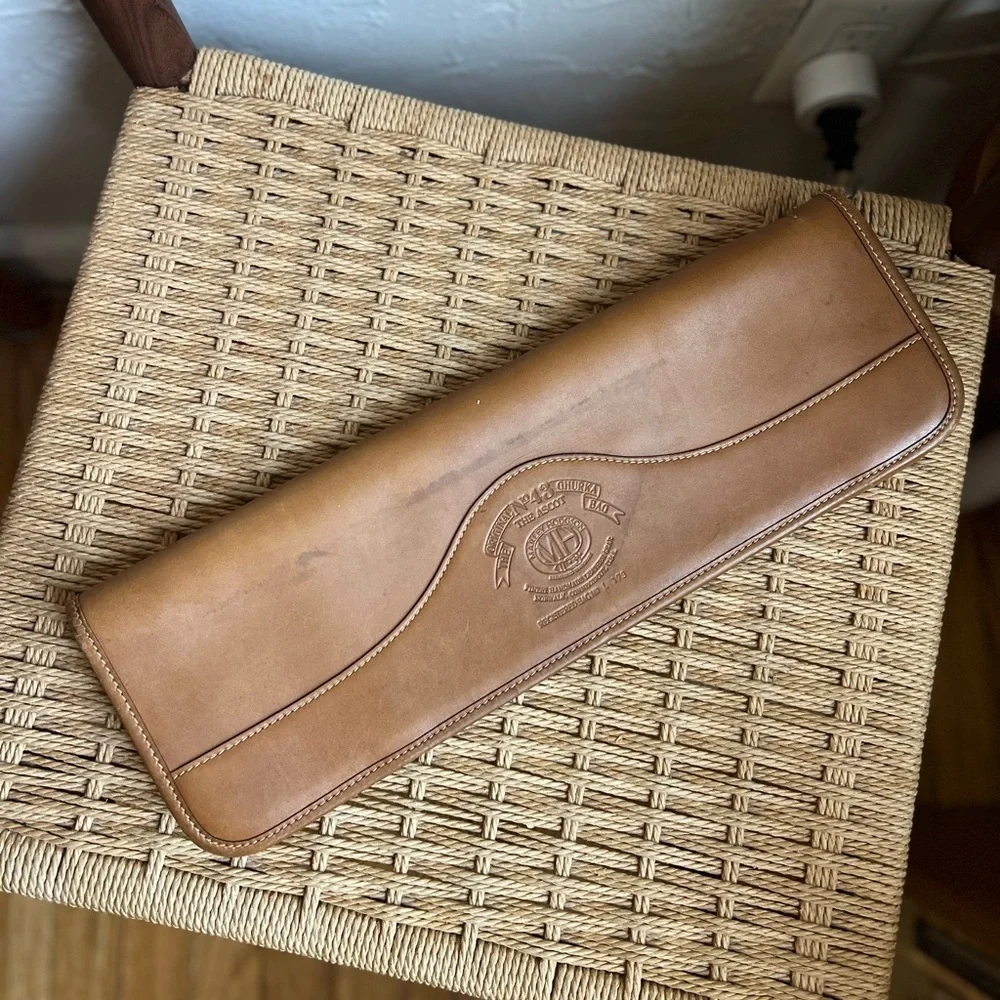 Vintage Gurkha Leather Tie Case Ascot Travel Organizer Tan Zip Necktie Holder